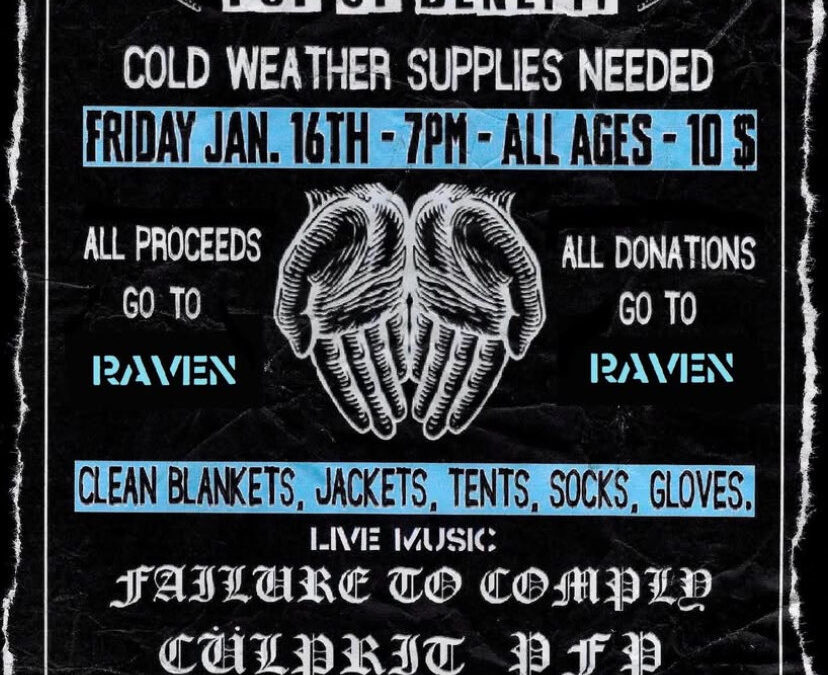 RAVEN (Radical Assistance for Vulnerable Eugene Neighbors) Winter Drive Raises $1400